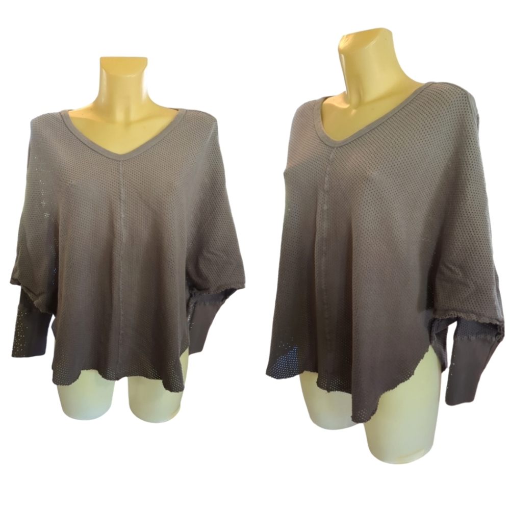 VOCAL Brown Ombre Thick Mesh Cropped Oversized Fit with Jewel Detail